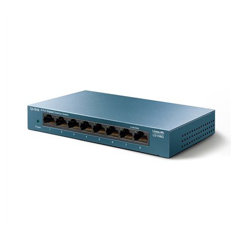 TP-LINK | 8-Port 10/100/1000Mbps Desktop Network Switch | LS108G | Unmanaged | Desktop | 1 Gbps (RJ-45) ports quantity | SFP por - 2
